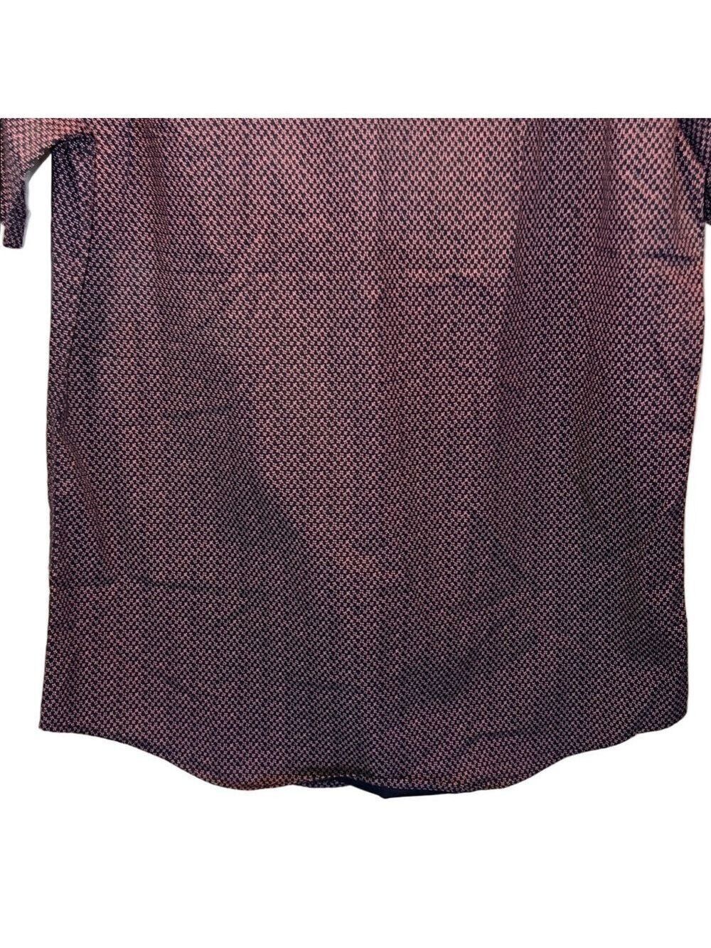 Beverly Hills Polo Club Navy and Purple/Plum Patterned Shirt, Size Men’s Small - Picture 7 of 9